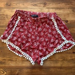 Boho rust high waisted shorts